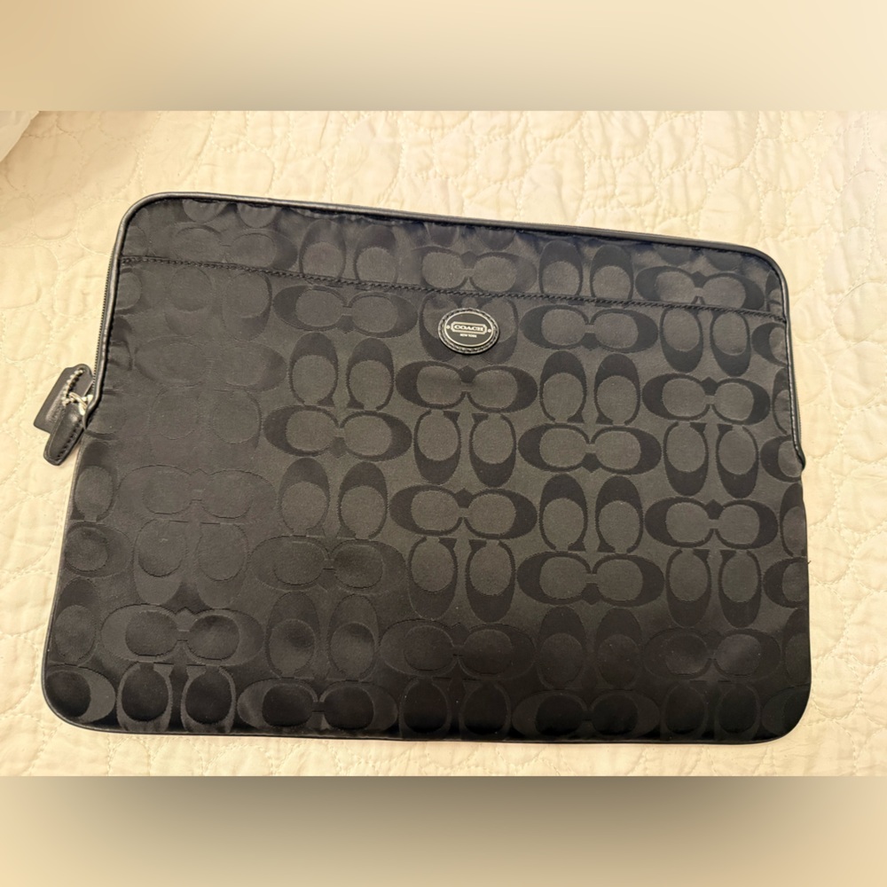 Coach Signature Black Laptop Sleeve
